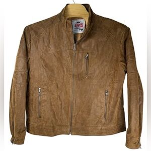 Flavor Leatherwear Suede Brown Leather Jacket – Men’s 2XL